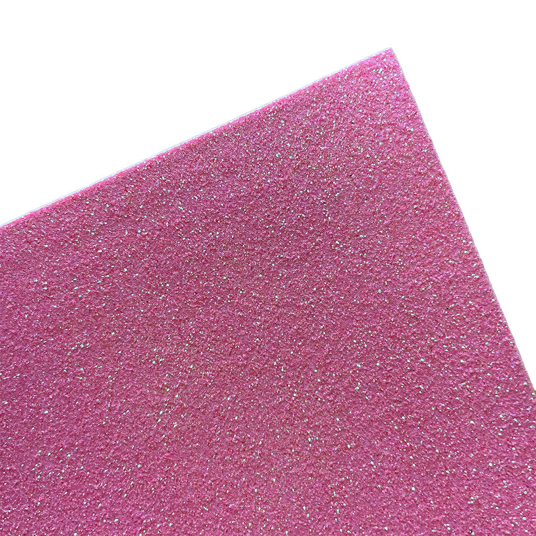 GOMA EVA CON BRILLO X 10 UNI ROSADO